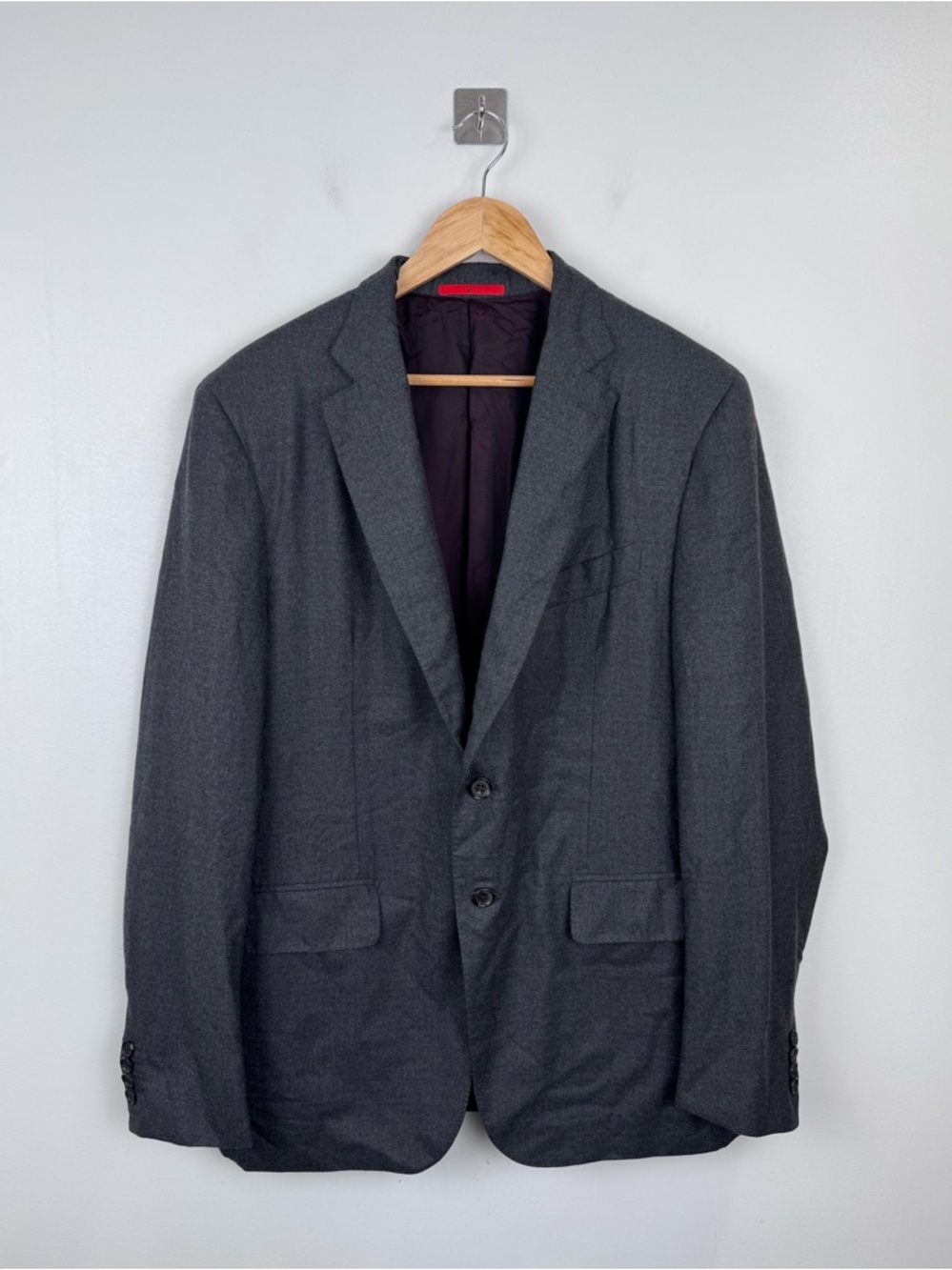 Isaia Napoli Men Aqualight Grey Lana Blazer Suit Jacket Size EU 54 US 44